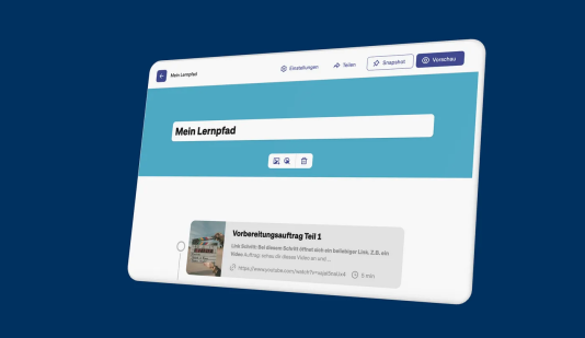 In LernFlink stecken die besten Lern-Tools, die LerNetz zu bieten hat. Mit dem Lernpfad in LernFlink lassen sich zum Beispiel verschiedene Lerneinheiten ganz einfach in ein didaktisches Setting bringen. Viele kleine Lerneinheiten ergeben so ein grosses Ganzes. MockUp: Stephanie Winkler, LerNetz
