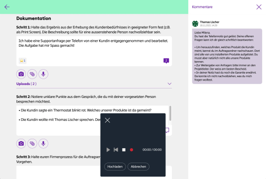 Das Berufscockpit unterstützt Lernende und Bildungsverantwortliche bei der Planung und Koordination der Ausbildung, indem es drei Lernorten digital vereint. Es erleichtert die Kooperation durch multimediale und interaktive Lerndokumentationen.